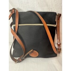 Dooney & Bourke Nylon Black‎ Crossbody With Brown Trim & Adjustable Strap
